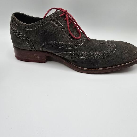 Cole Haan mens Colton suede charcoal gray oxford dress shoes size 8 main image 6